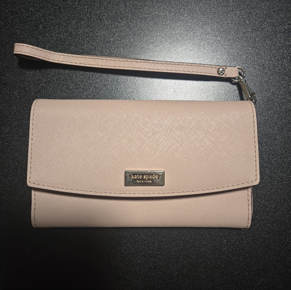 Kate Spade Cell Phone Wallet Wristlet, Laurel Way Winni in Dusty Peony
